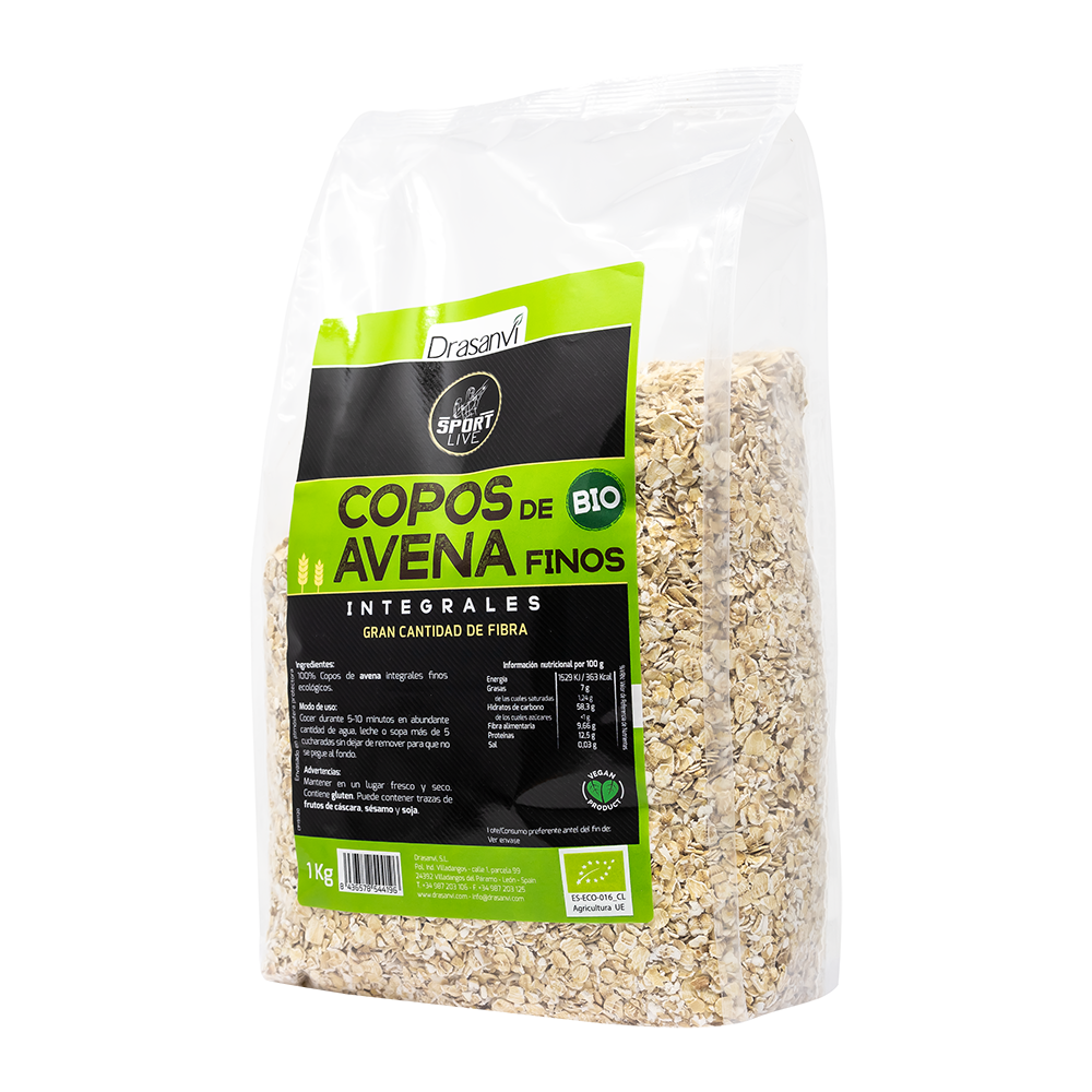 COPOS AVENA FINOS INTEGRAL BIO 1KG SPORT LIVE DRASANVI
