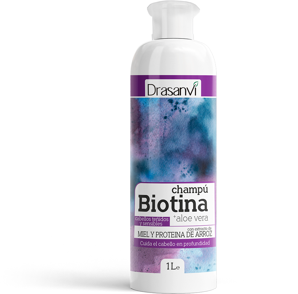 CHAMPU BIOTINA Y ALOE VERA CABELLO TEÑIDOS Y SENSIBLES 1L BOTE DRASANVI