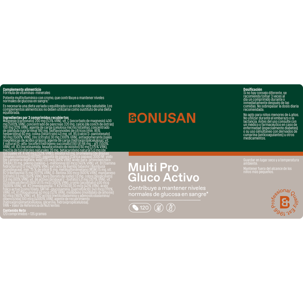 Multi-Progluco Activo - 120 tabletas Bonusan