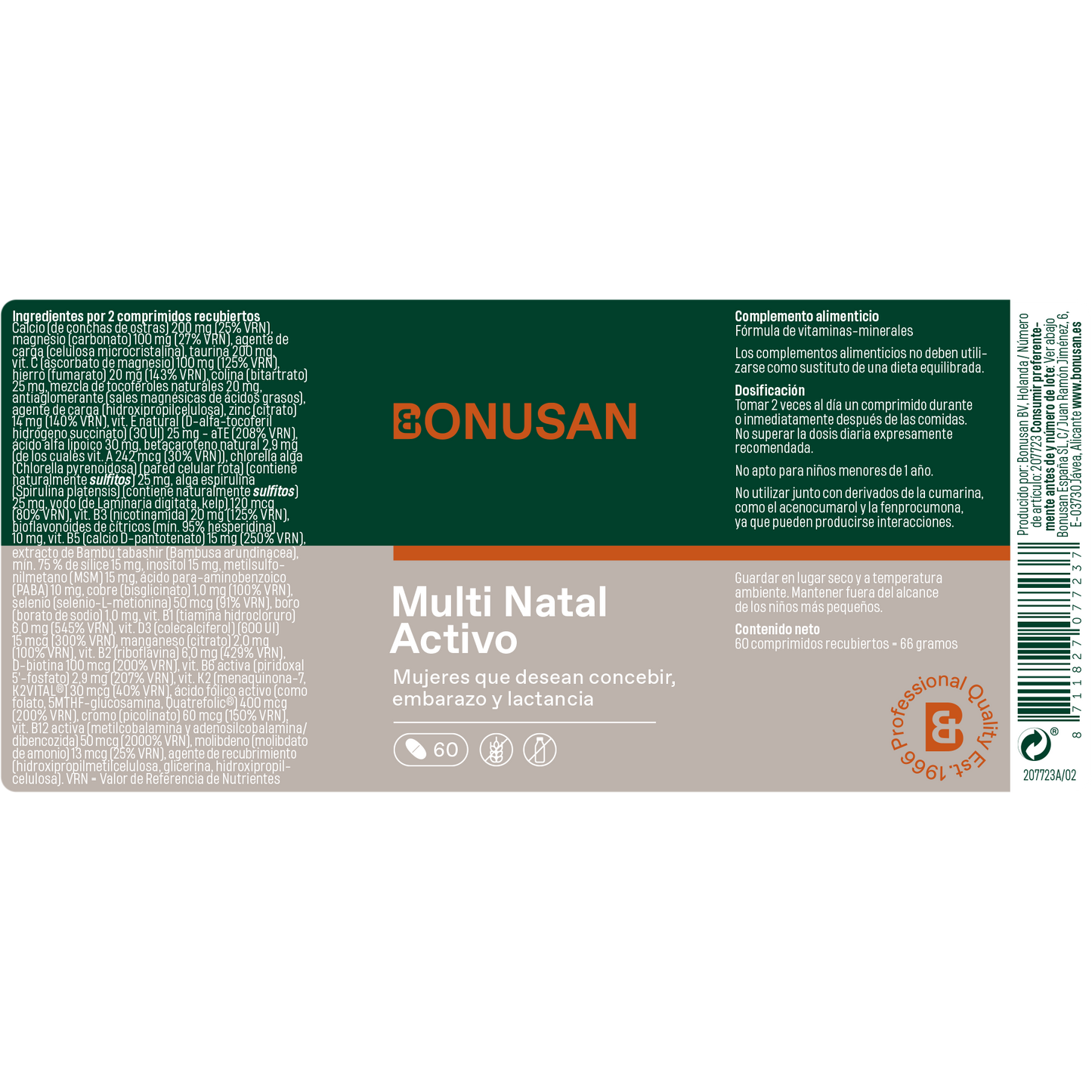 Multi Natal Activo Bonusan - 60 comp