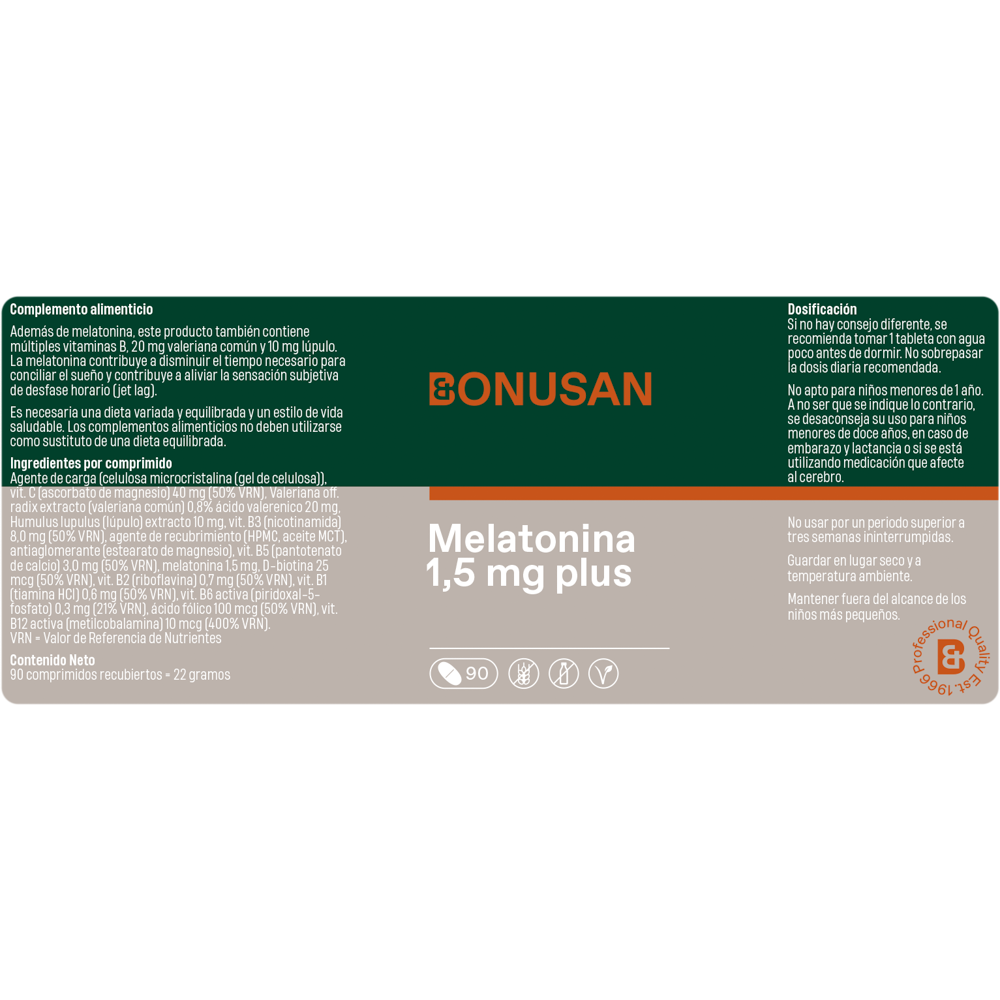 Melatonina 1,5 Mg Plus - 90 tabletas Bonusan