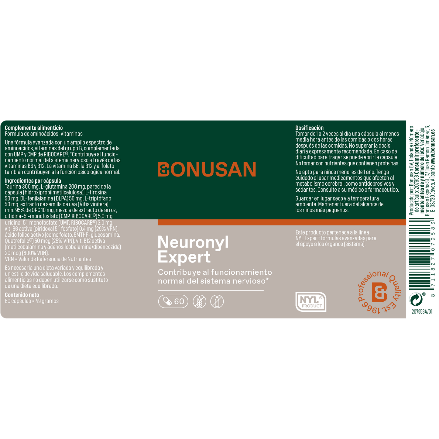 Neuronyl expert - 60 cáps vegetales Bonusan