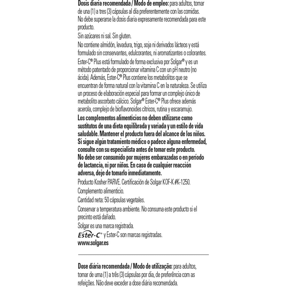 Ester C plus 500 mg Vitamina C - 50 comp