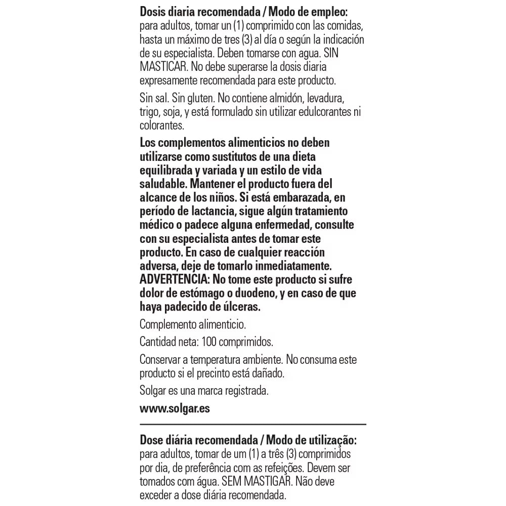 Betaína Clorhidrato con Pepsina - 100 comp