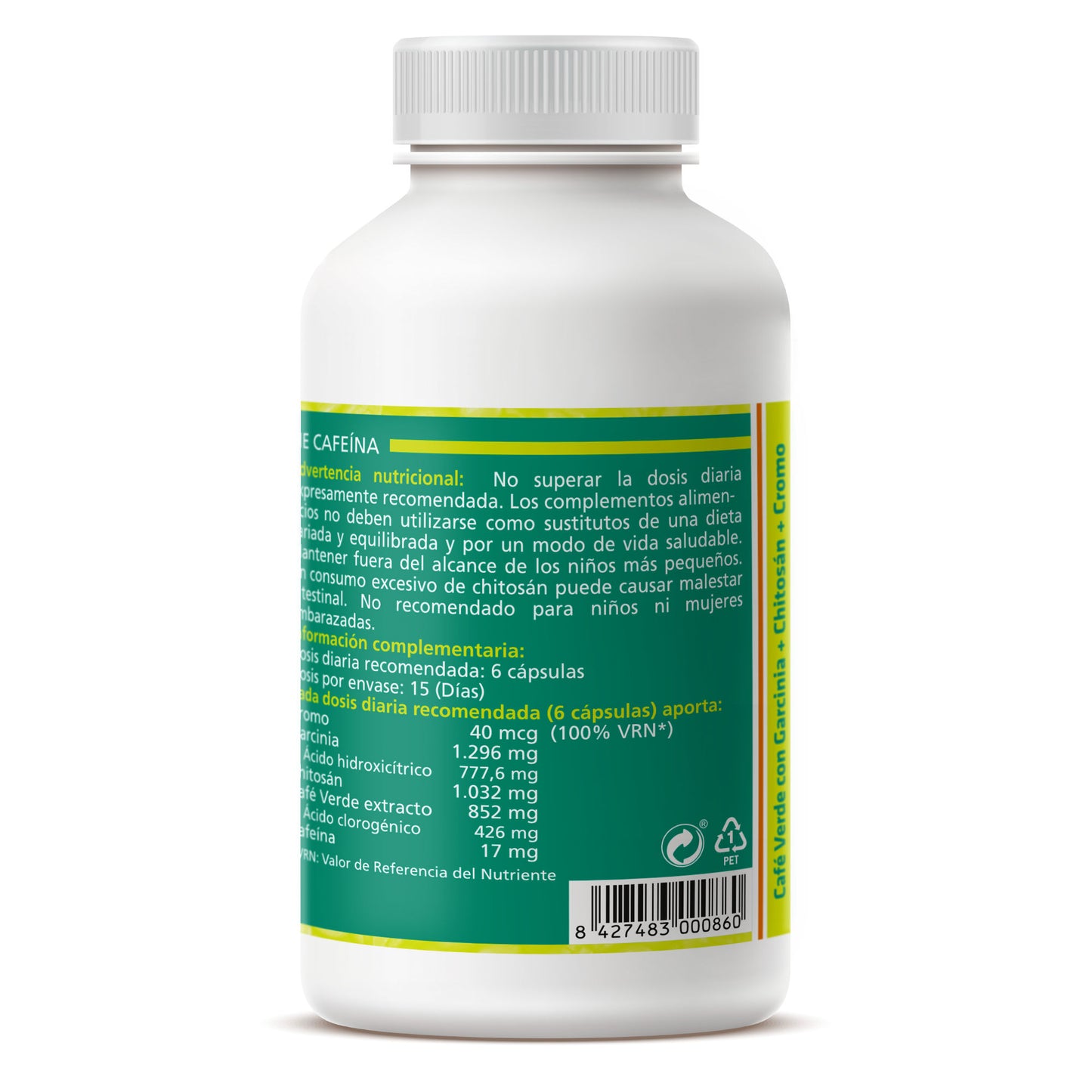 Café Verde con Garcinia+Chitosán+Cromo 90 cap