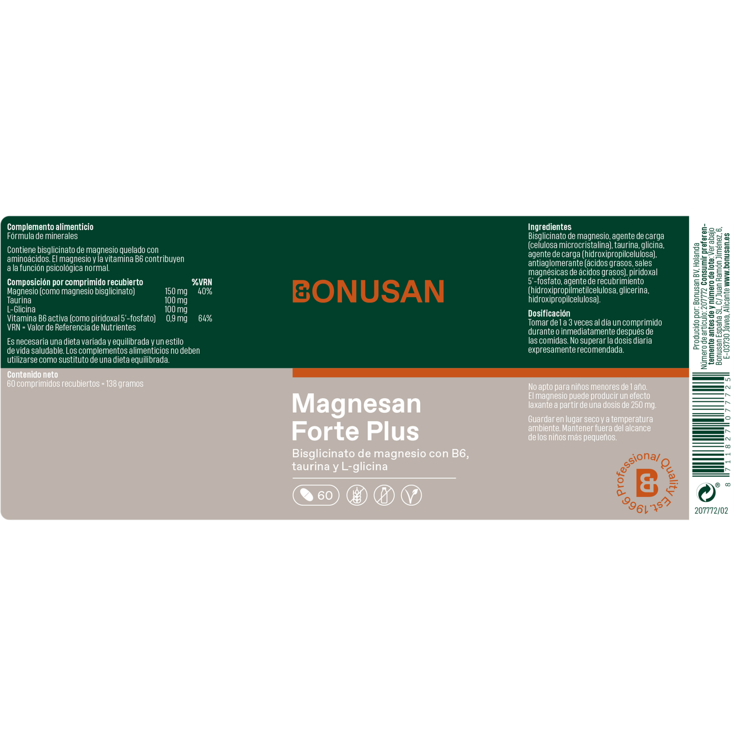 Magnesan Forte Plus - 60 tabletas Bonusan