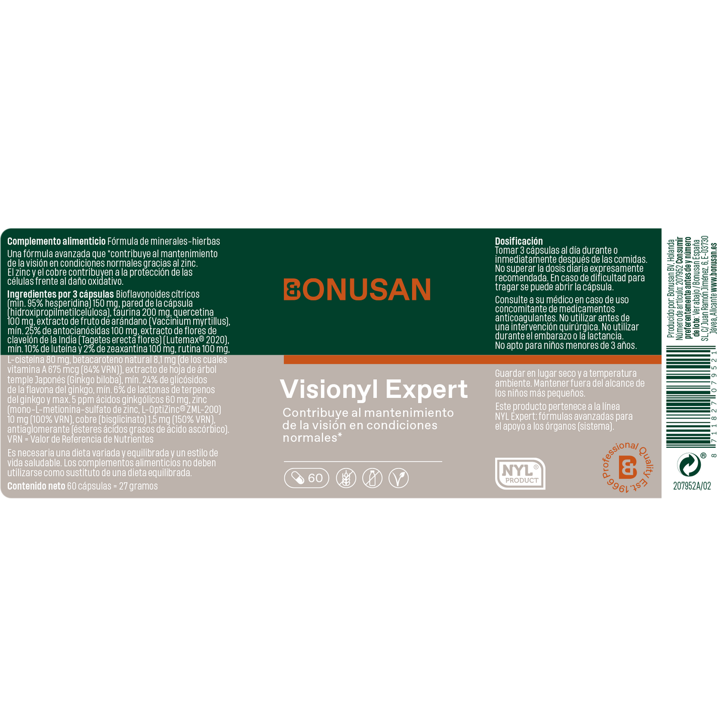 Visionyl - 60 cáps vegetales Bonusan