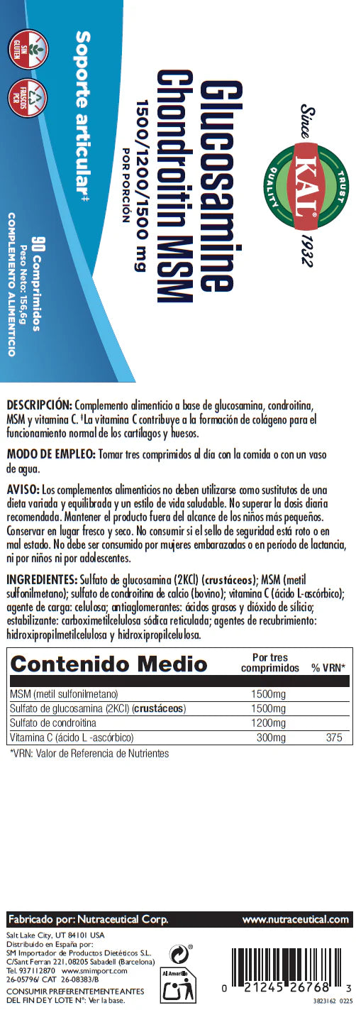 Glucosamina Chondroitin MSM - 90 tabs