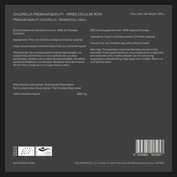 Chlorella Ecológica - 600 comp
