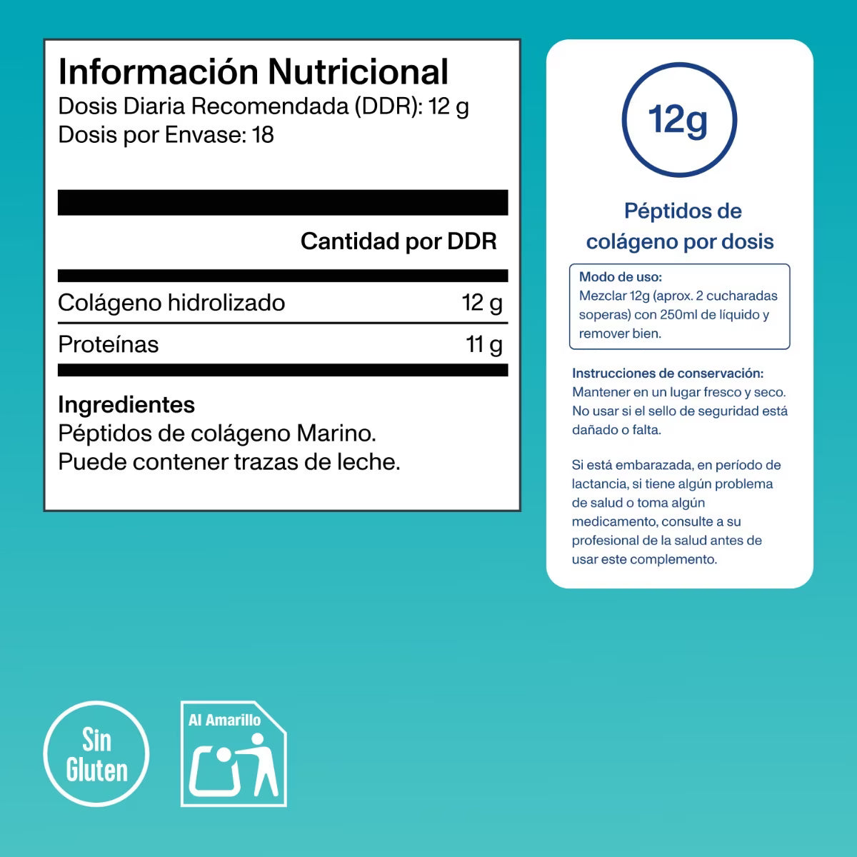 Peptidos de colageno marino sin sabor - 221g Vital Proteins