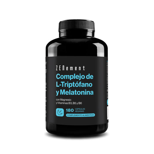 Complejo de L-Triptófano con Melatonina, Magnesio + Vitaminas B3, B5 y B6 - 180 Cápsulas