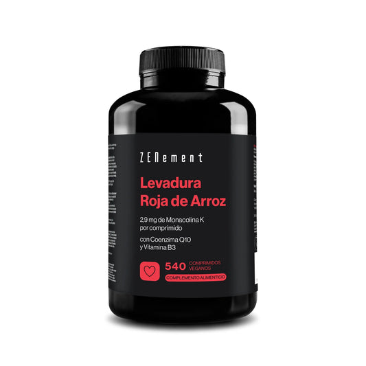 Levadura Roja de Arroz con 2,9 mg de Monacolina K, 10 mg de CoQ10 + 4 mg de Vitamina B3 - 540 Comprimidos