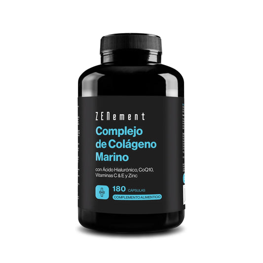 Complejo de Colágeno Marino con Ácido Hialurónico, CoQ10, Vitaminas C & E y Zinc - 180 Cápsulas