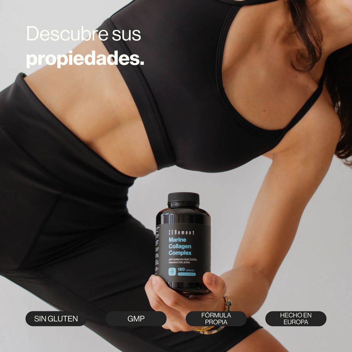 Complejo de Colágeno Marino con Ácido Hialurónico, CoQ10, Vitaminas C & E y Zinc - 180 Cápsulas