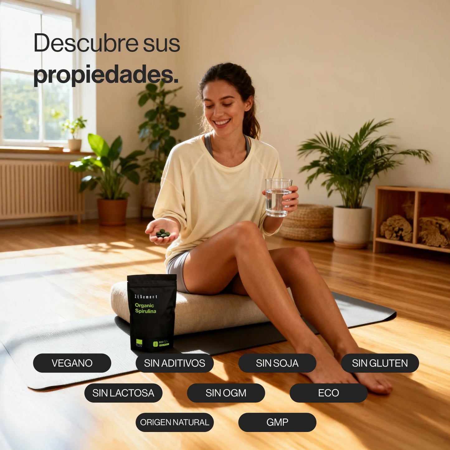 Espirulina Ecológica 100% Ecológico - 600 Comprimidos Veganas