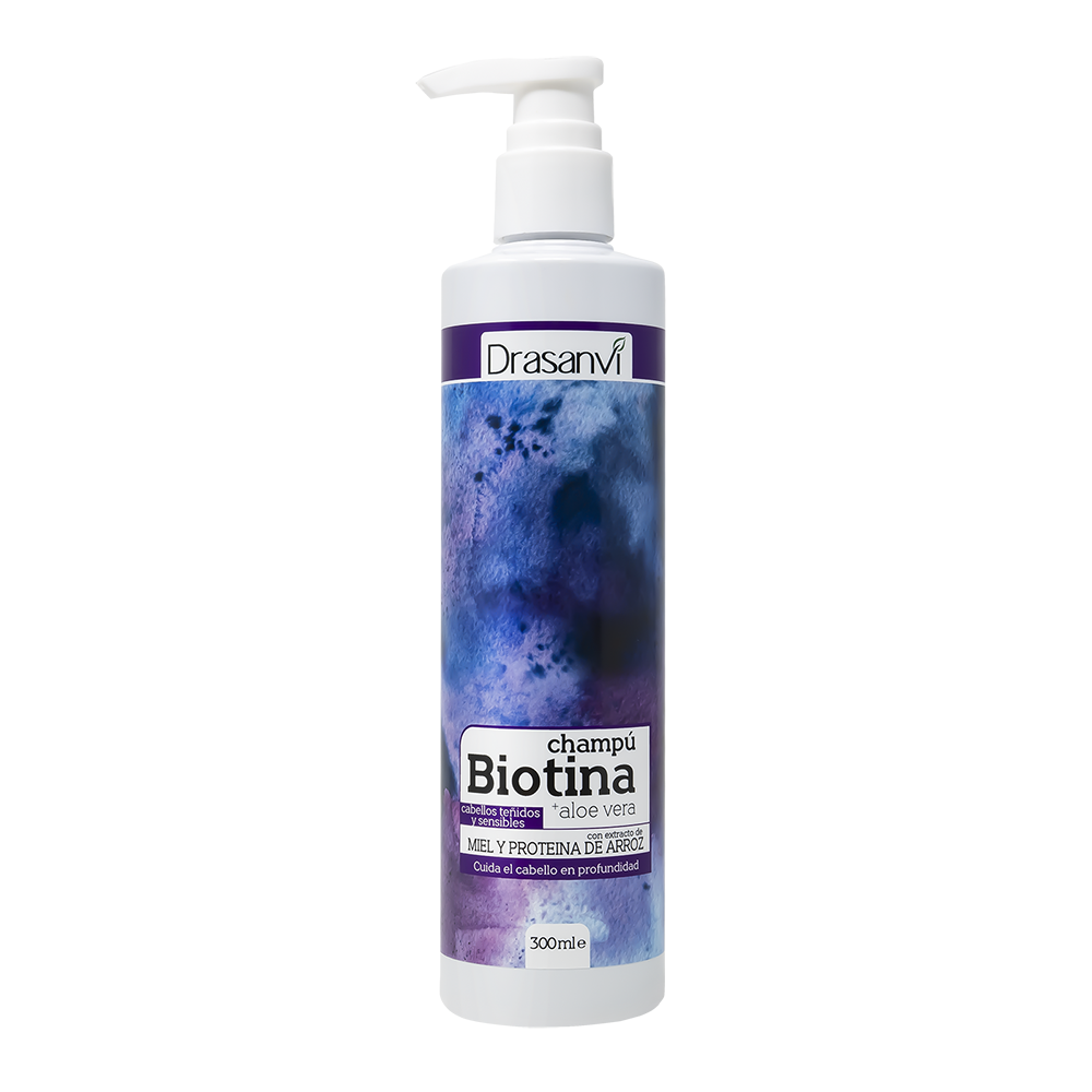 CHAMPU BIOTINA Y ALOE VERA CABELLO TEÑIDO Y SENSIBLE 300ML BOTE DRASANVI