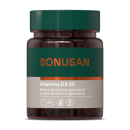 Vitamina D3 25 Mcg / 1000 Ui - 90 cápsulas de gel Bonusan
