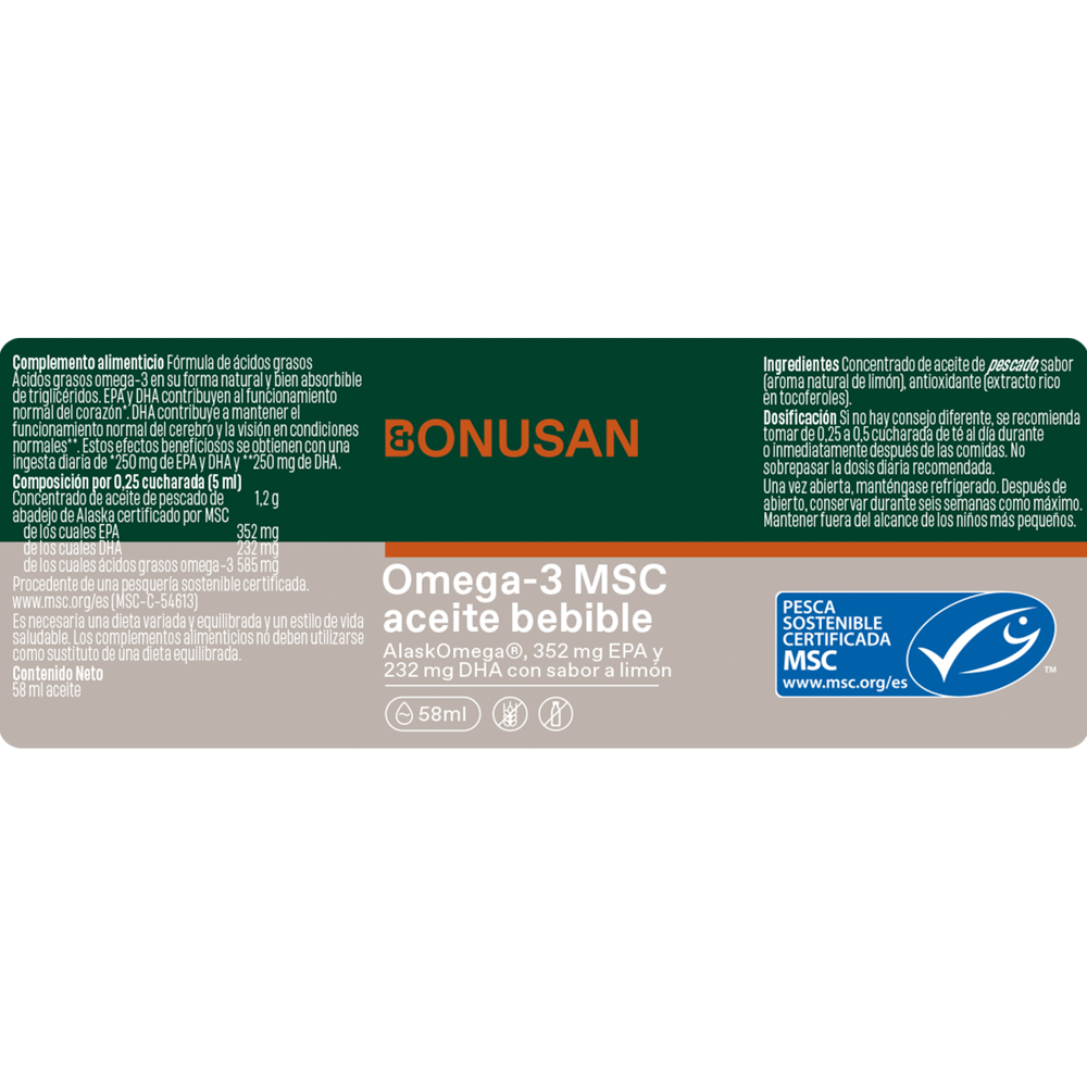 Omega 3 Msc Aceite Bebible - 58 ml Bonusan
