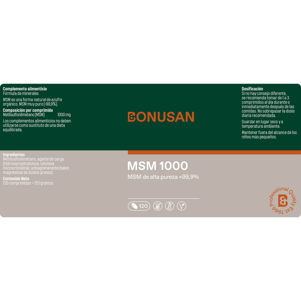 Msm 1000 Mg - 120 tabletas Bonusan