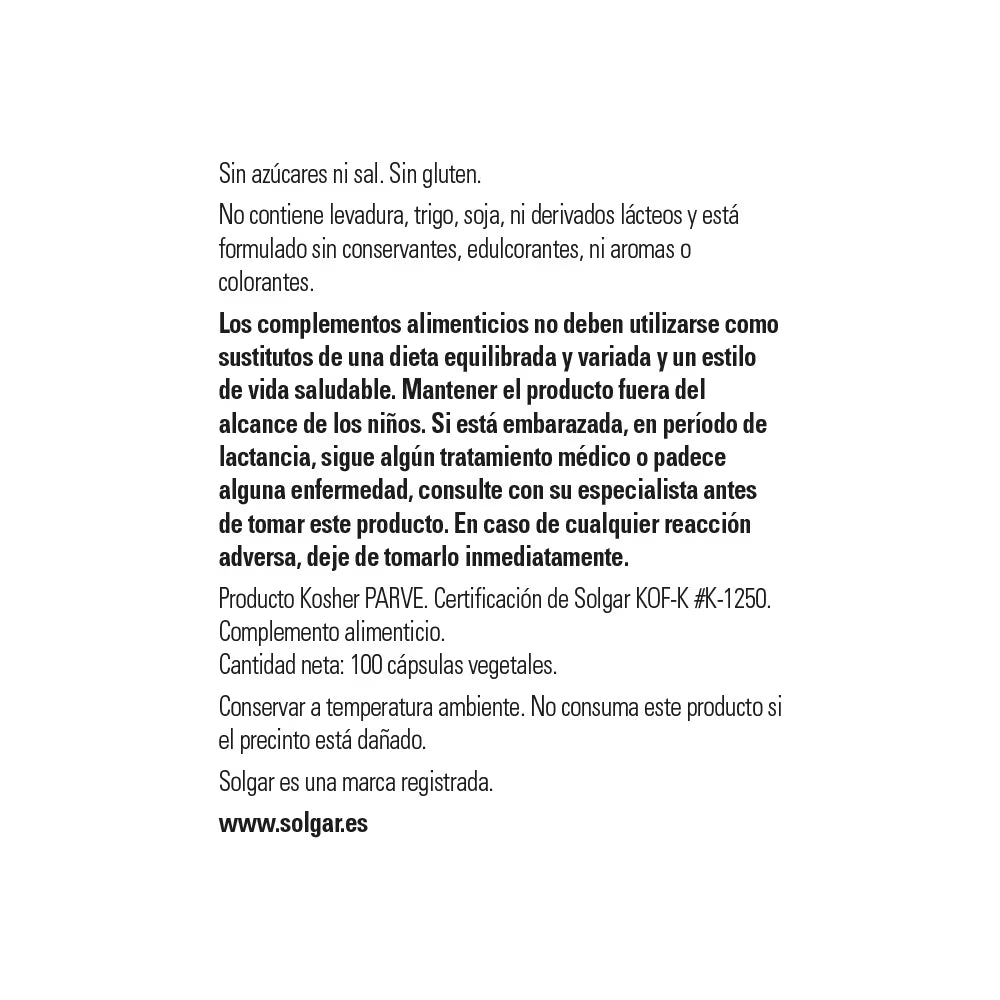 Vitamina C 500 mg - 100 cápsulas vegetales