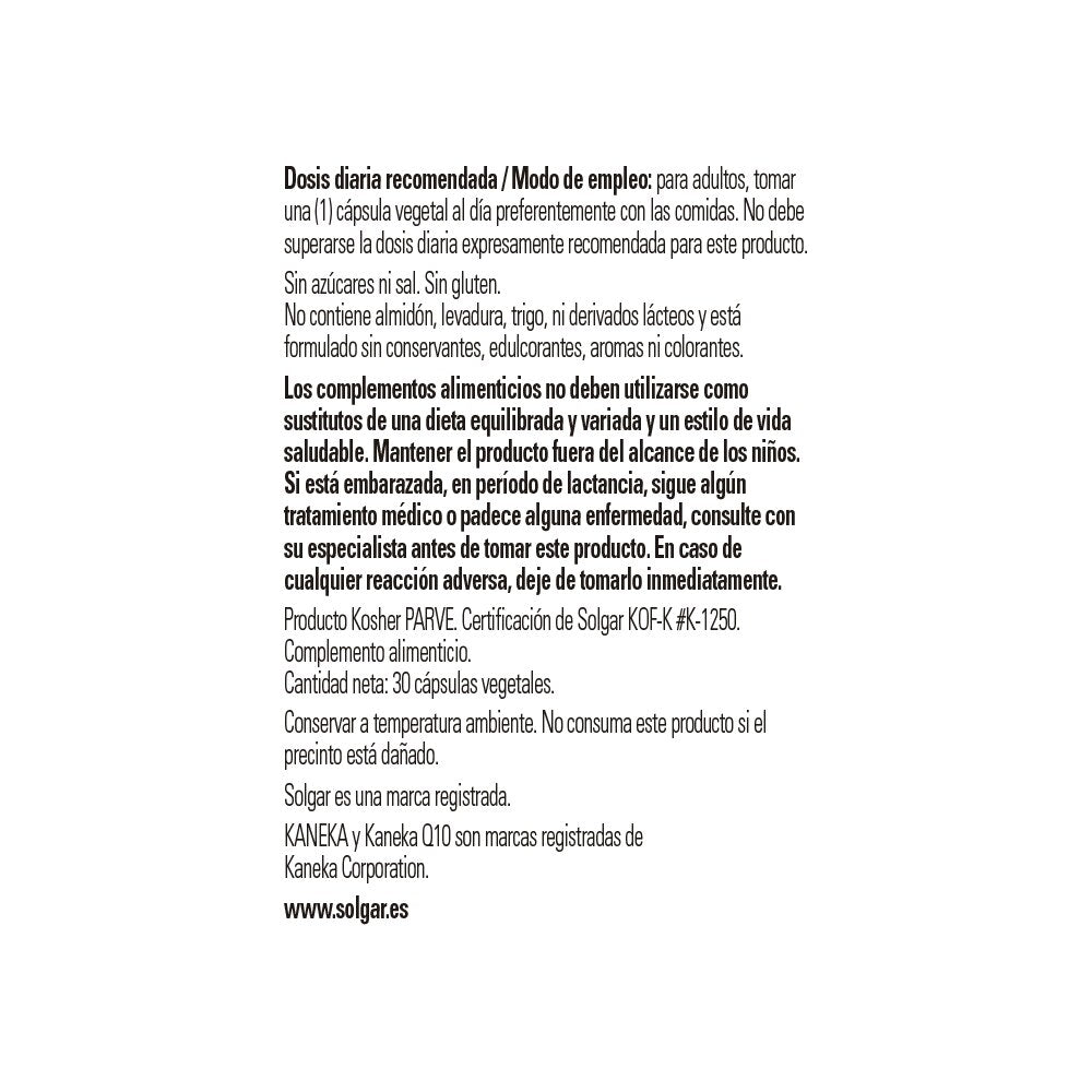 Coenzima Q-10 30 mg - 30 caps vegetales