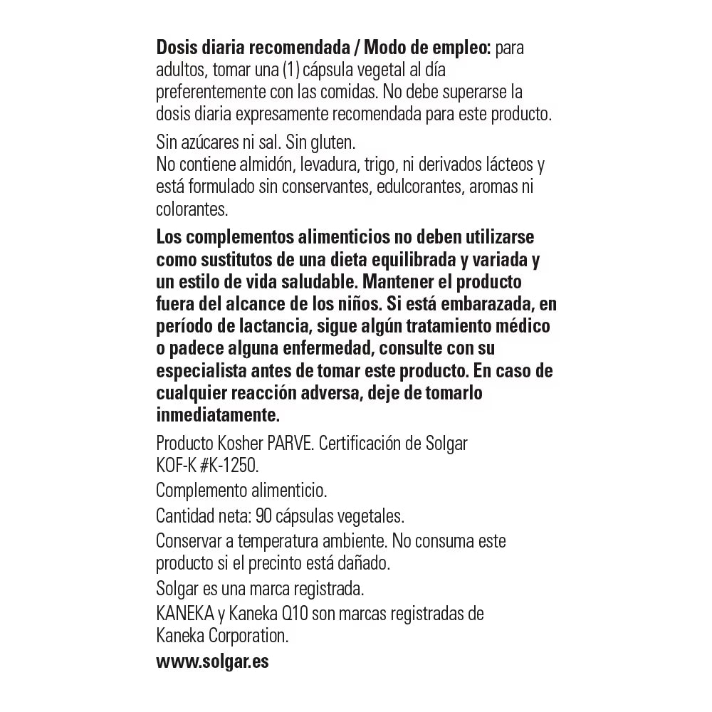 Coenzima Q-10 30 mg - 90 caps vegetales