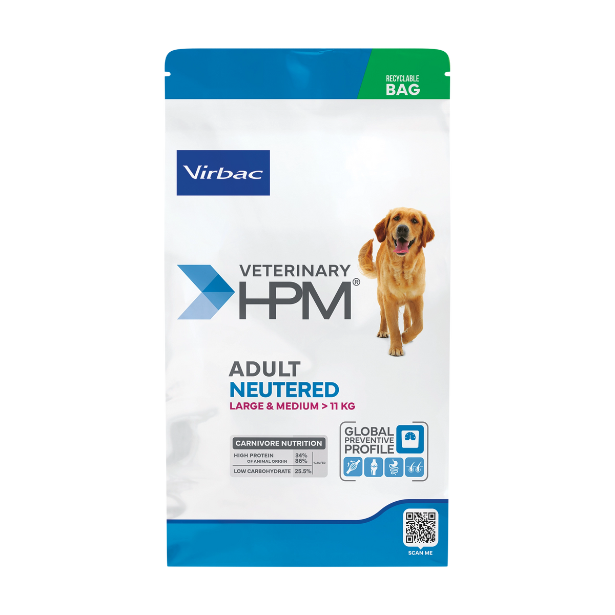 Virbac Veterinary HPM Adult Neutered Dog Medium & Large - 3 kg