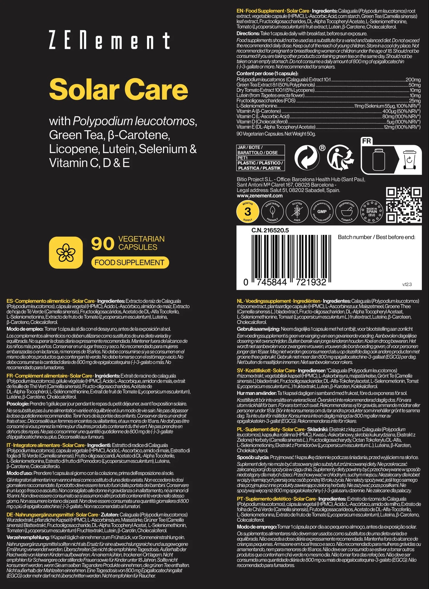 Solar care - 90 Cápsulas