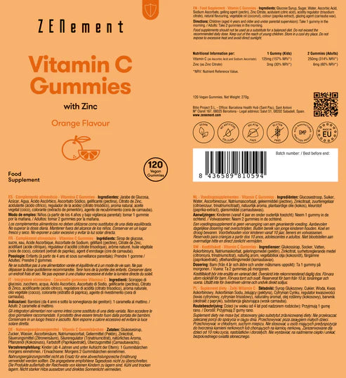 Gummies Vitamina C con Zinc - 120 gominolas