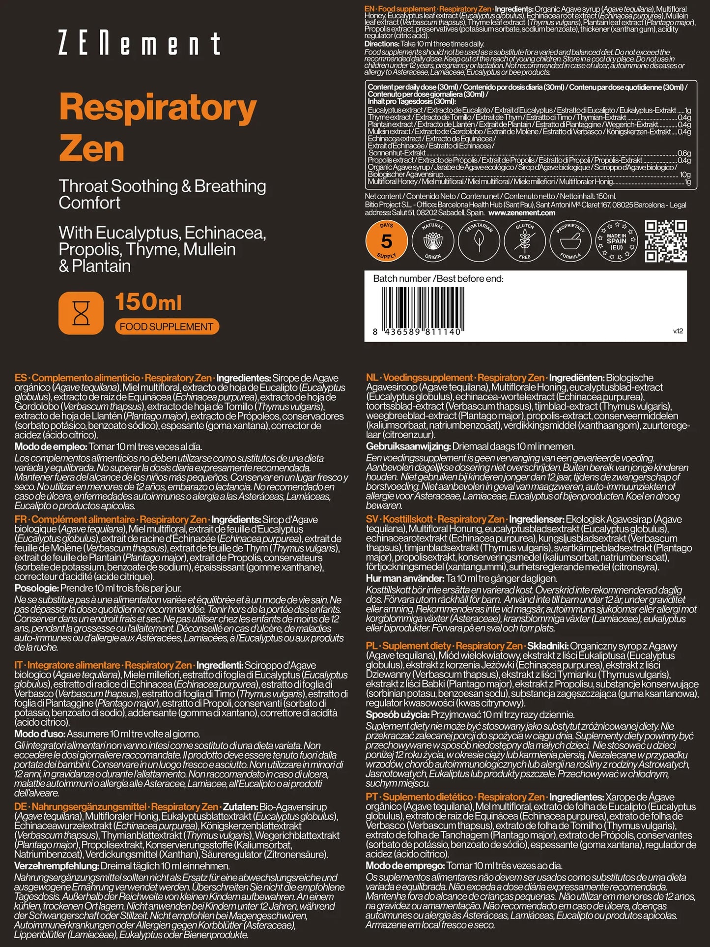 Respiratory Zen - 150 ml Zenement