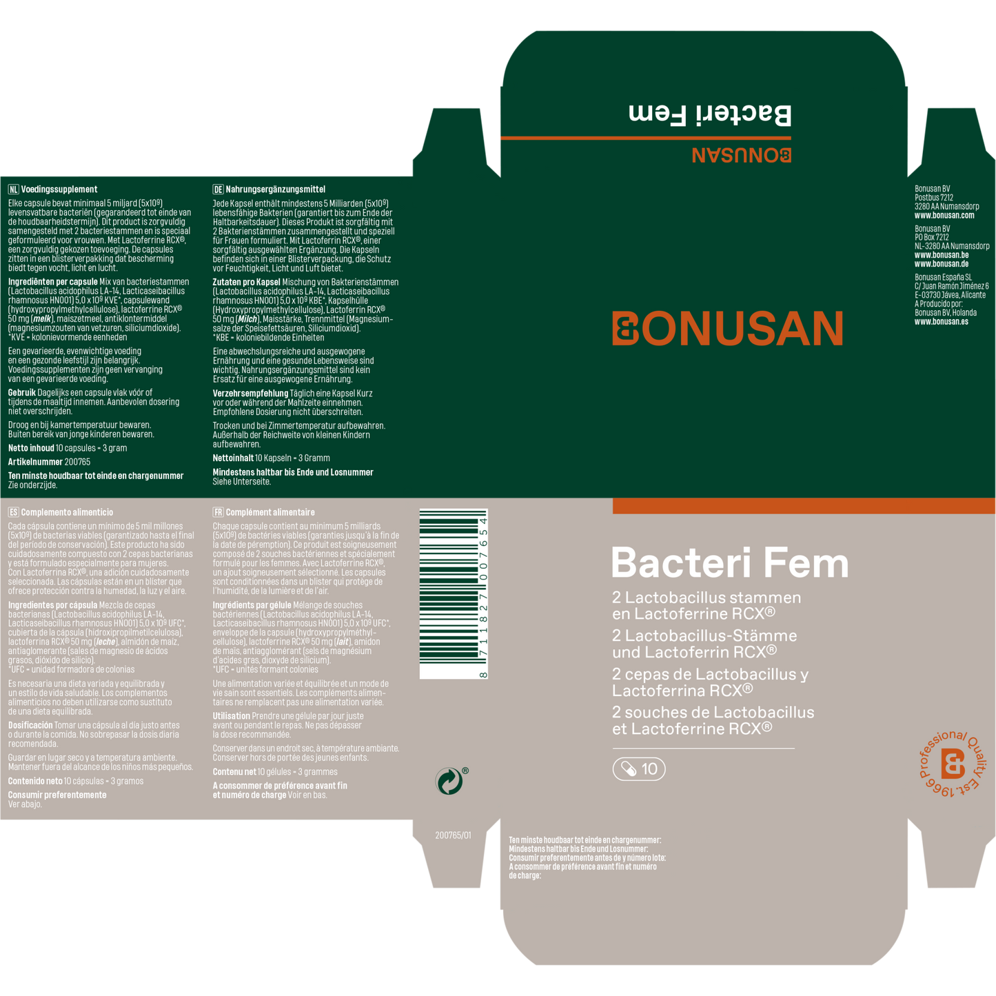 Bacteri Fem - 10 Cáps. Bonusan