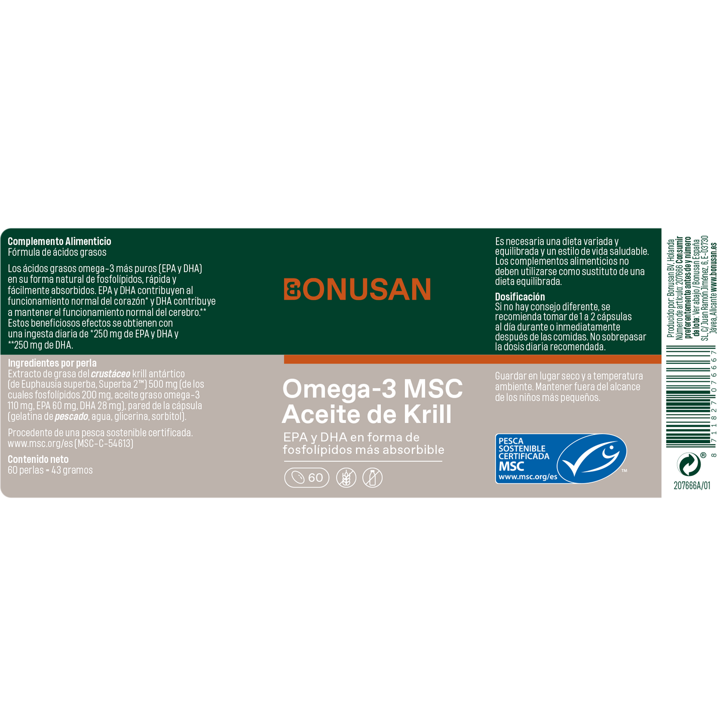 Omega 3 Msc Aceite De Krill - 60 cápsulas Bonusan