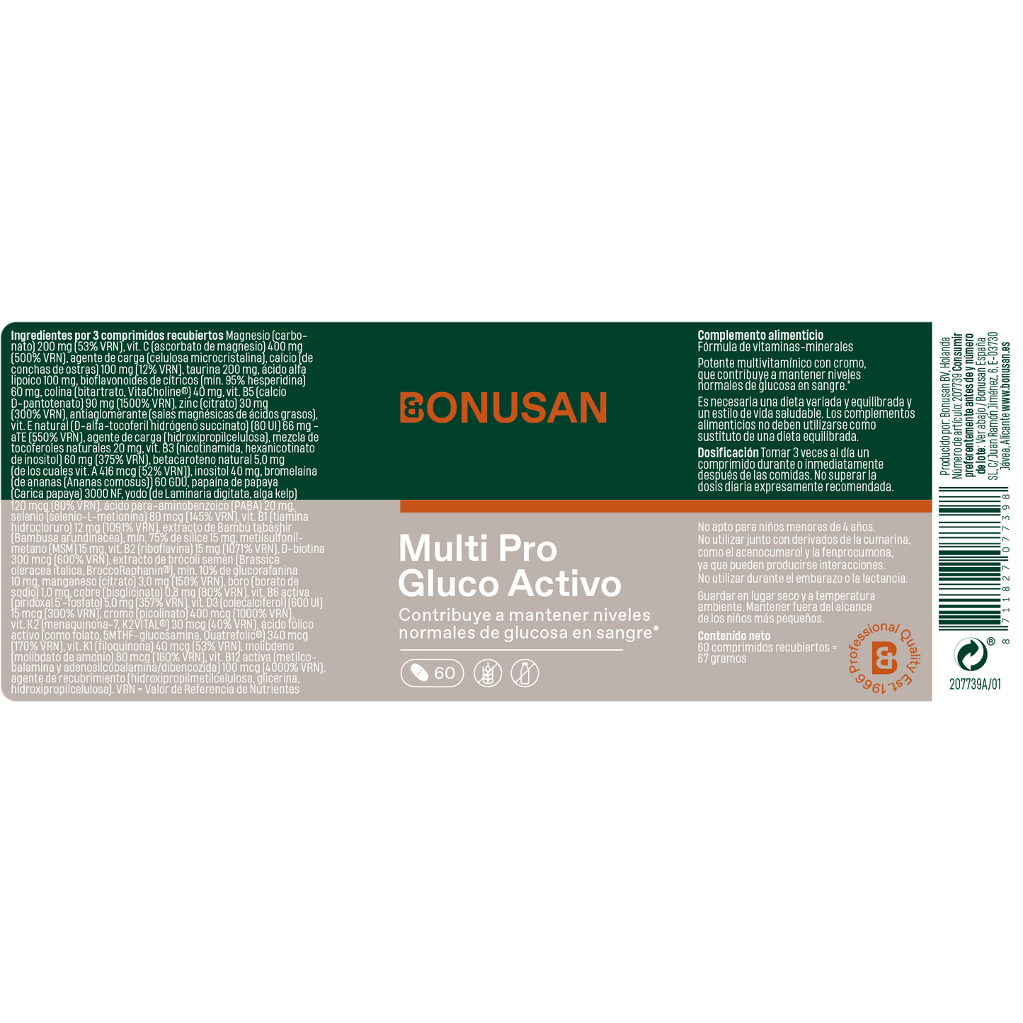 Multi-Progluco Activo - 60 tabletas Bonusan