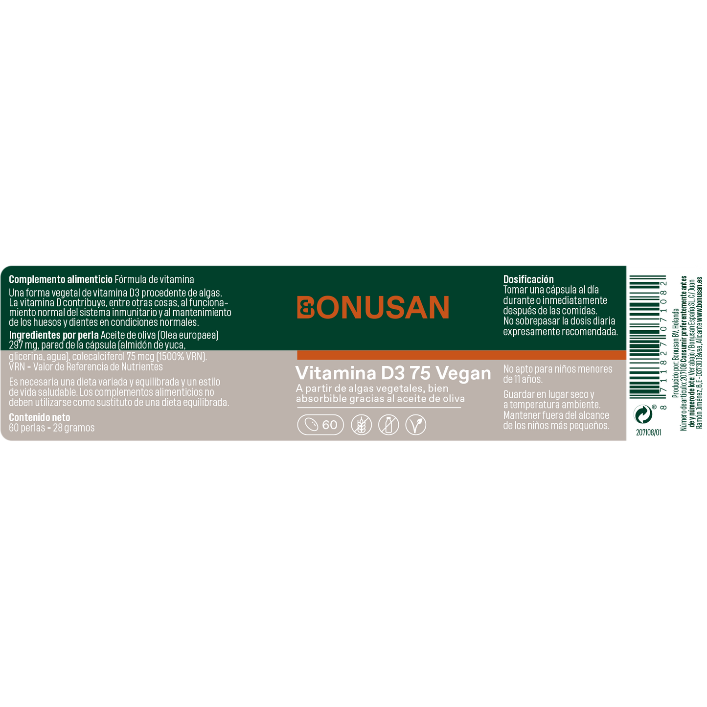 Vitamina D3 75 Mcg /3000Ui - 60CAP Bonusan