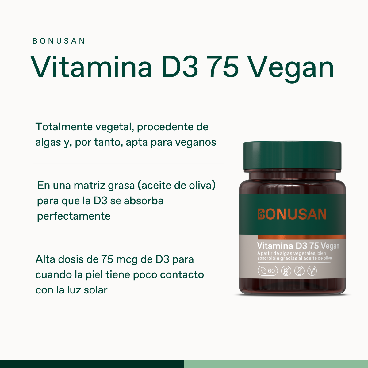 Vitamina D3 75 Mcg /3000Ui - 60CAP Bonusan