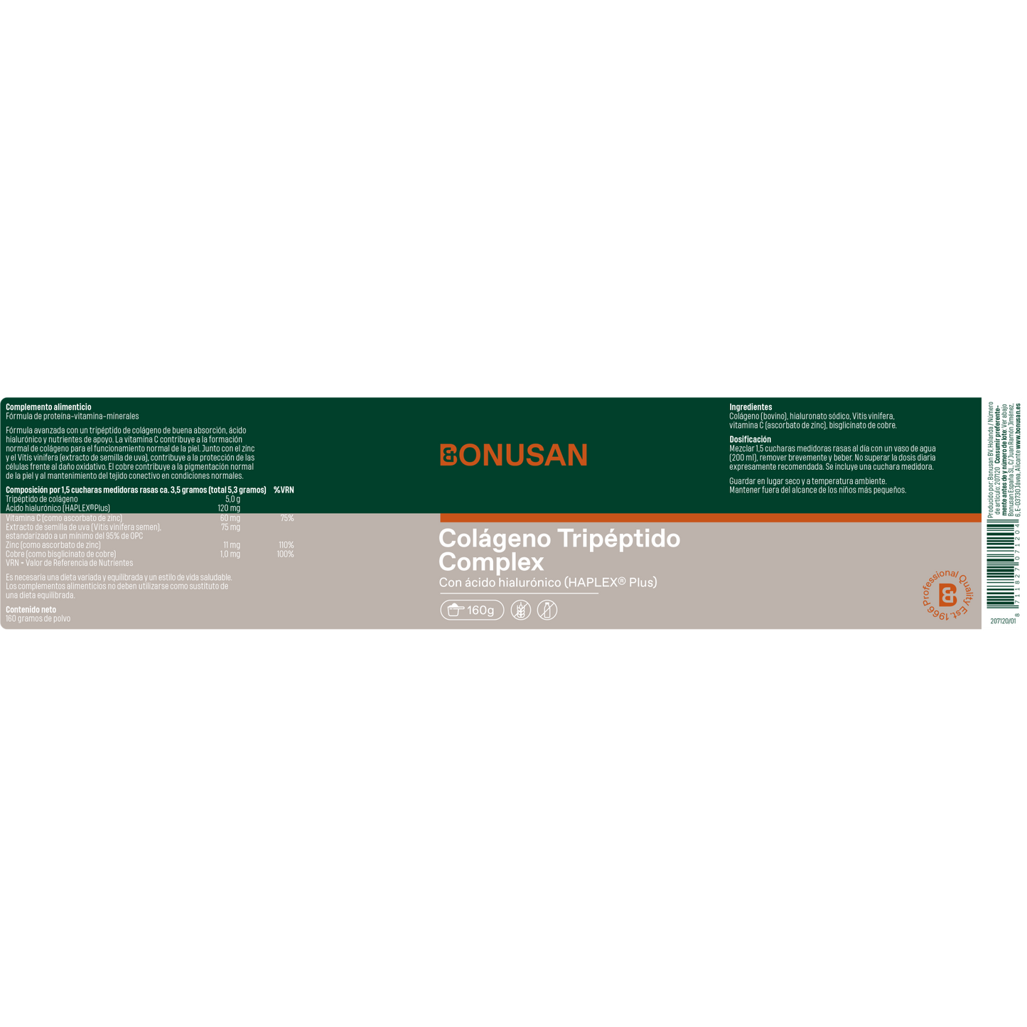 Colageno Tripeptido Complex - 160 gm Bonusan