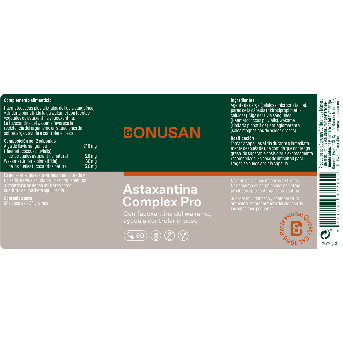 Astaxantina Complexpro - 60 cáps. Bonusan