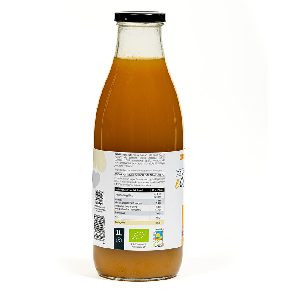 Caldo de huesos con cúrcuma y jengibre - 1 litro Ecolagen