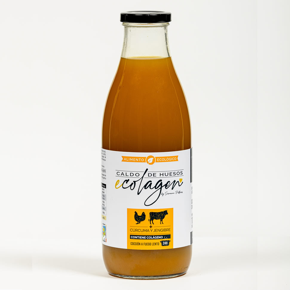 Caldo de huesos con cúrcuma y jengibre - 1 litro Ecolagen