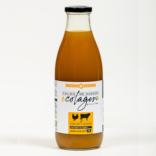 Caldo de huesos con cúrcuma y jengibre - 1 litro Ecolagen