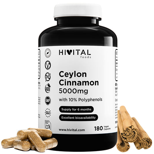 Canela de Ceylán 5000 mg - 180 cápsulas veganas