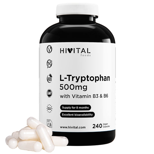 L-Triptófano 500 mg - 240 cápsulas veganas