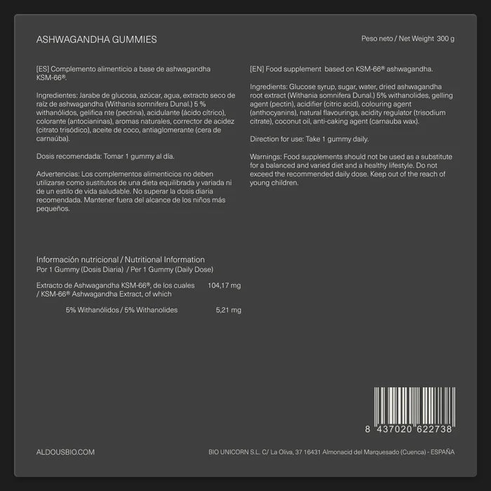 Ashwagandha en gominolas - 120 caps