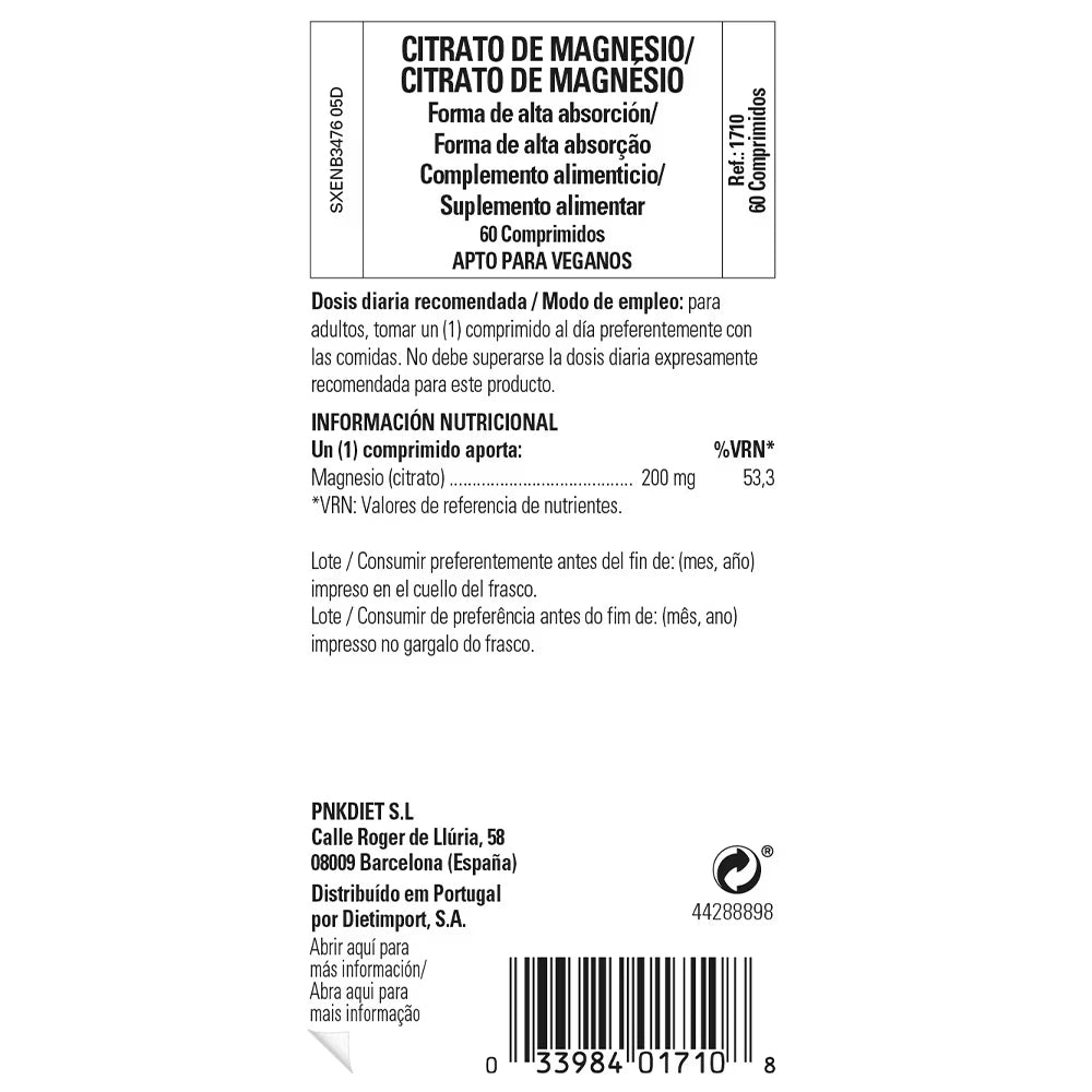 Citrato de magnesio - 60 comp