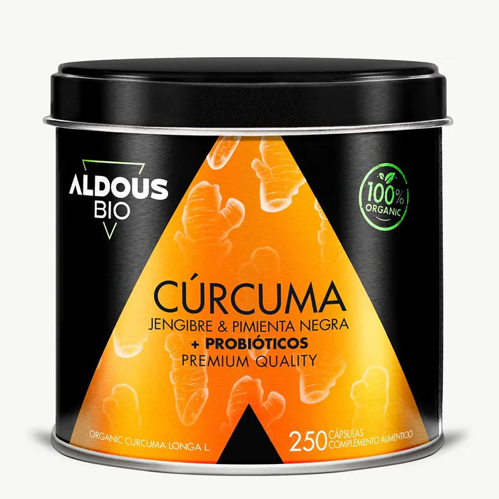 Cúrcuma con probióticos, jengibre y pimienta negra - 250 caps