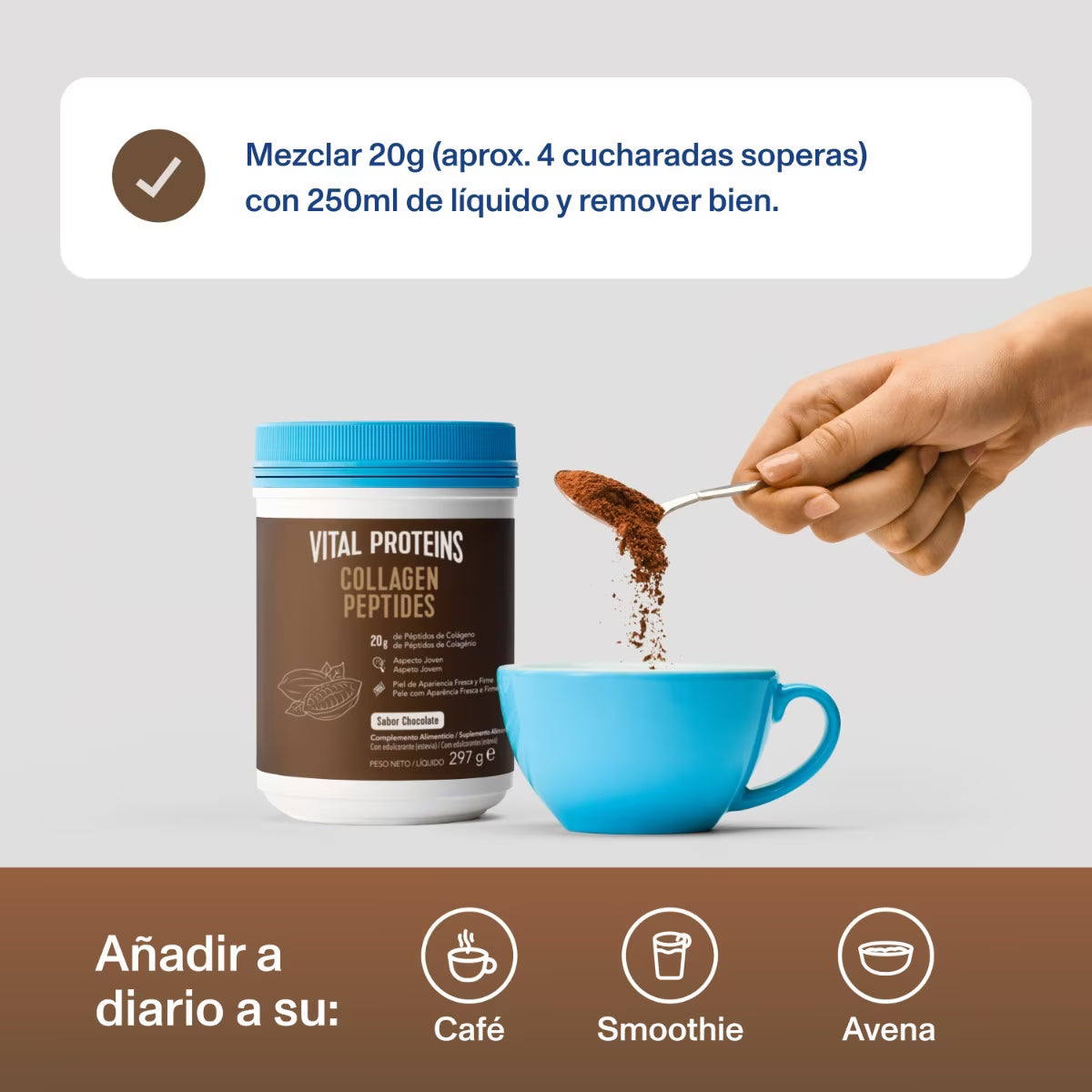 Peptidos de colageno sabor chocolate - 297 gr Vital Proteins