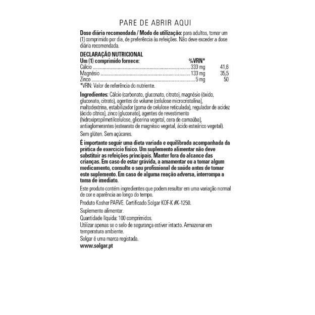 Calcio Magnesio Plus Zinc - 100 comp