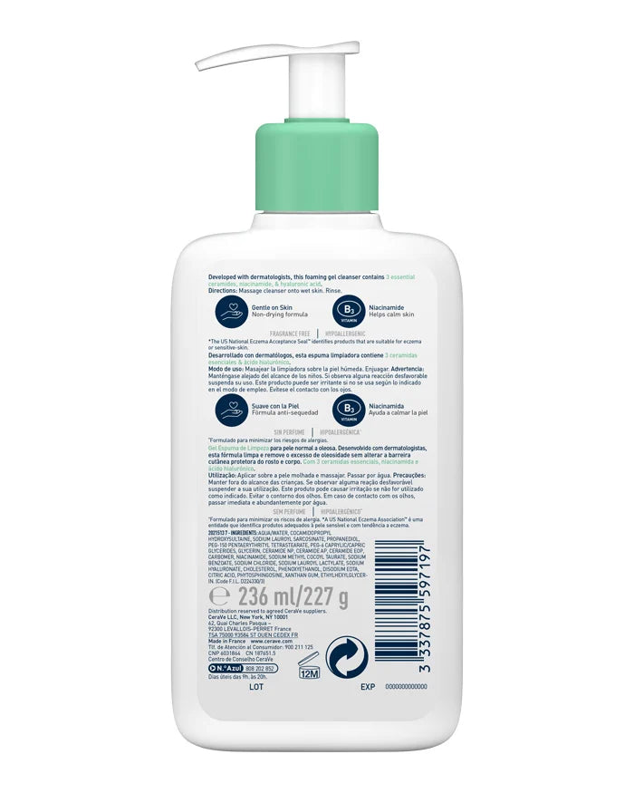 Gel limpiador espumoso Cerave
