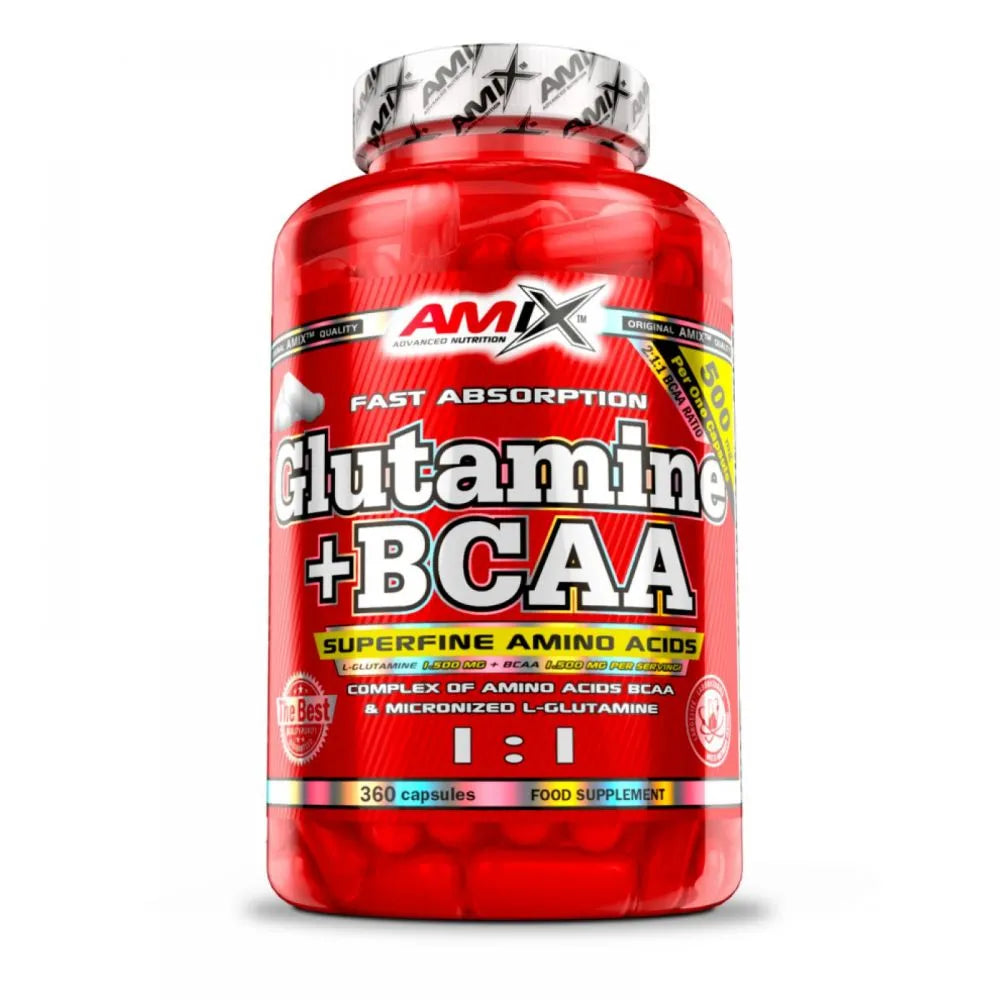 Glutamina + Bcaa´s Aminoácidos Ramificados - 360 Caps