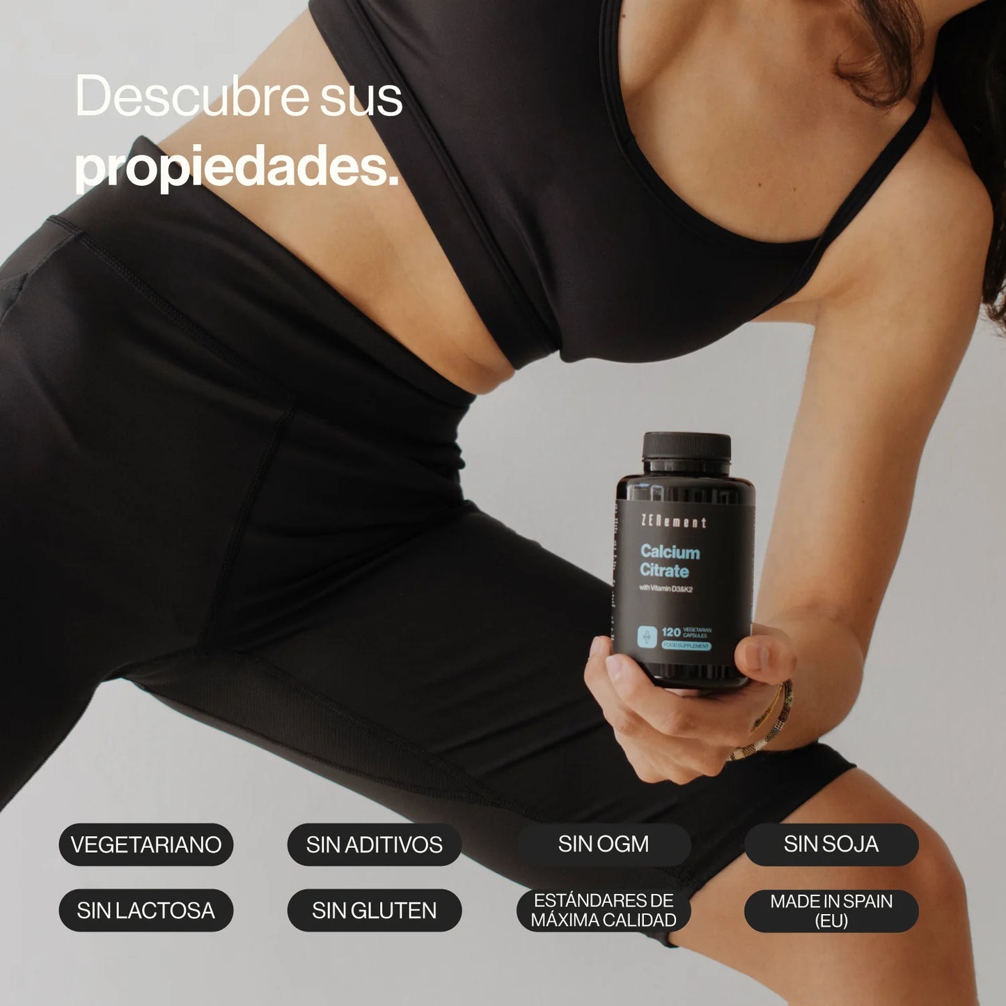 Citrato de Calcio con Vitamina D3 y K2 - 120 Cápsulas Vegetarianas